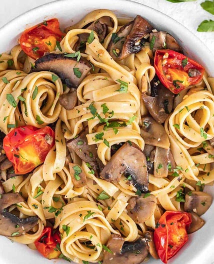 Vegan mushroom pasta