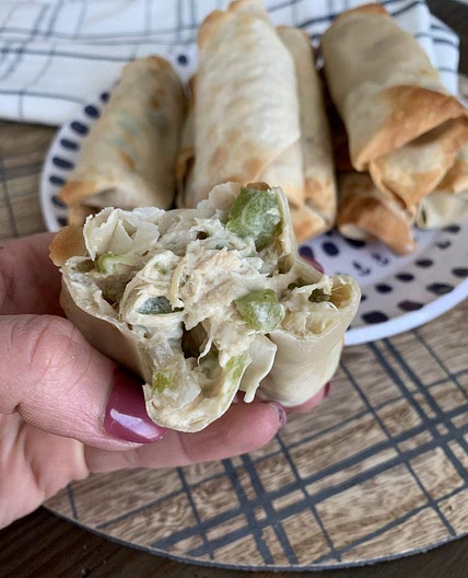 Air Fried Chicken Philly Cheese Egg Rolls