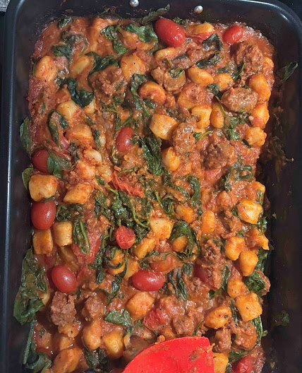 Sausage & Gnocchi Sheet Pan Bake