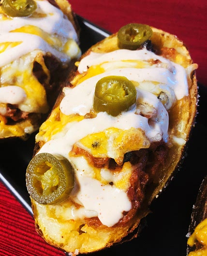 BBQ Chicken Stuffed Potato Skins