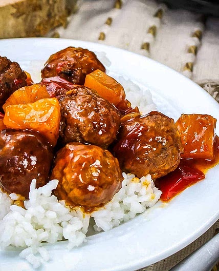 Slow Cooker Hawaiian Meatballs