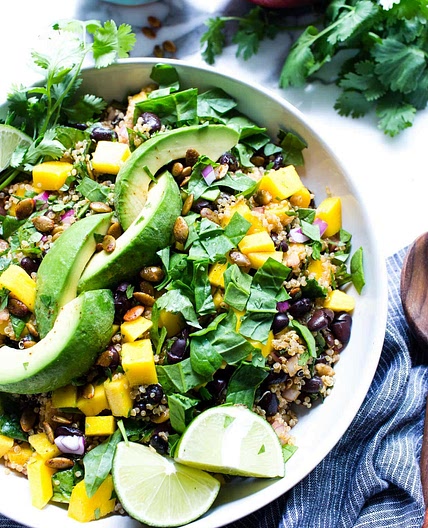 Quinoa Mango Black Bean Salad with Chipotle Lime Vinaigrette