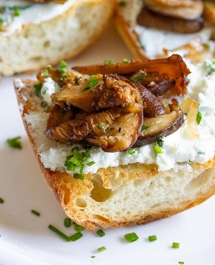 Mushroom and Goat Cheese Toasts