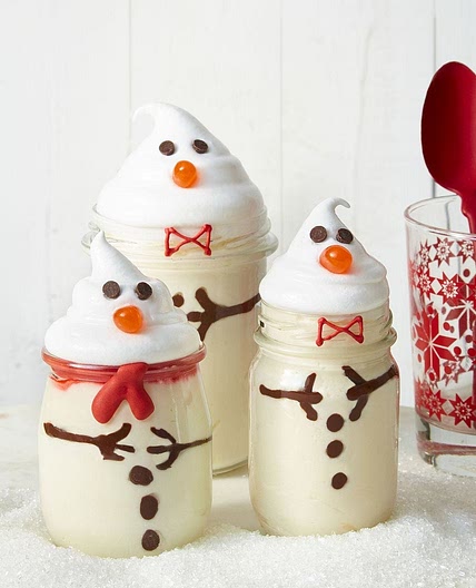 Eggnog Mousse Snowmen