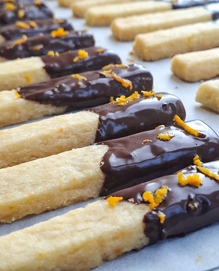 Chocolate Orange Shortbread Sticks