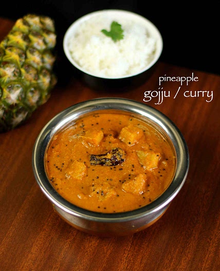 pineapple curry recipe | pineapple gojju recipe | ananas menaskai recipe