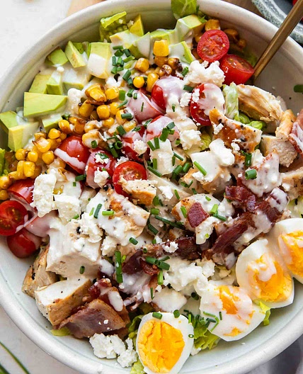 Healthy Chicken Cobb With Avocado Salad
