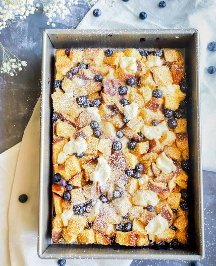Blueberry Cream Cheese French Toast Casserole