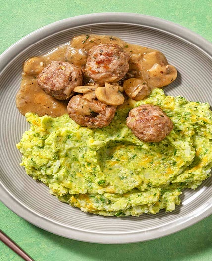 Savoury Pork Meatballs with Veggie Mash