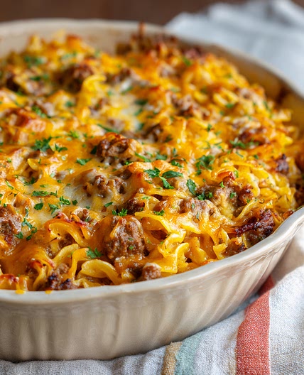 Beef and Cheddar Casserole
