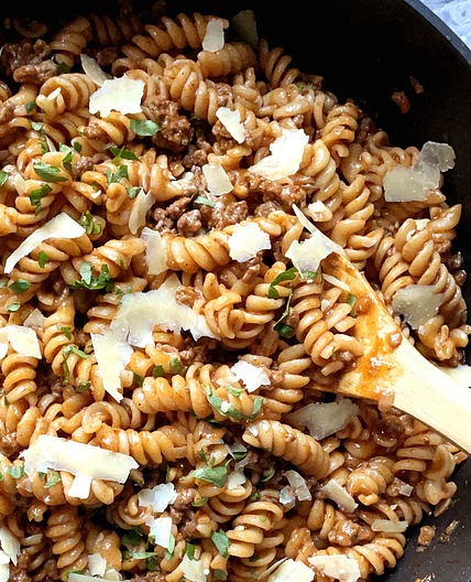 One-Pan Saucy Beef Pasta