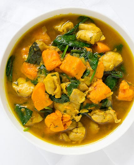 Chicken & Sweet Potato Curry with Coconut Milk & Spinach
