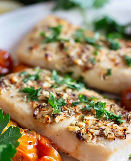 Baked Mahi Mahi, Greek Style!