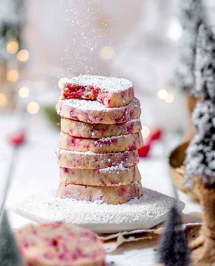 Vegan Cranberry Almond Shortbread Cookies