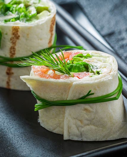 Wrap saumon fumé & crudités