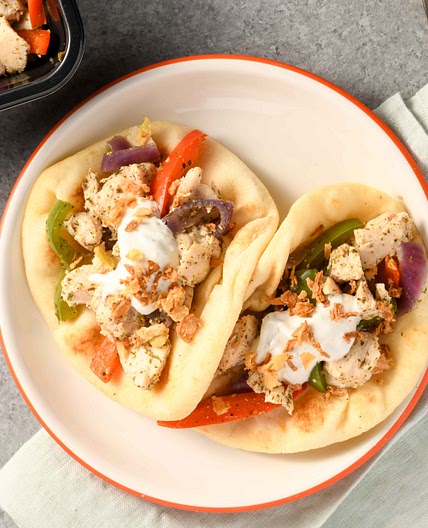 Greek-Style Chicken Wraps with tzatziki