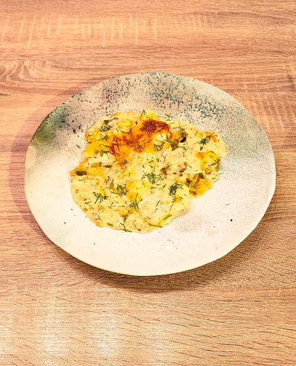 Gratin de pommes de terre crémeux au saumon fumé