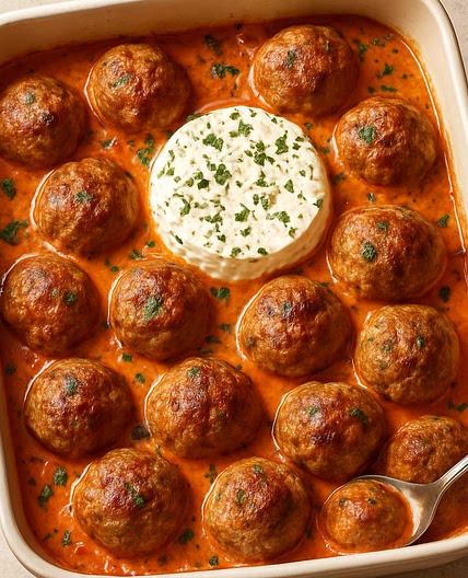 Boursin Meatball Bake