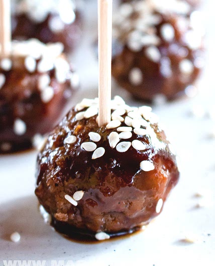 Sticky Asian Meatball Appetizer Recipe