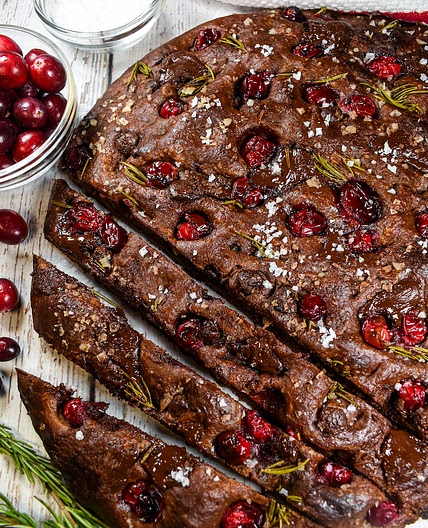 Chocolate Cranberry Focaccia