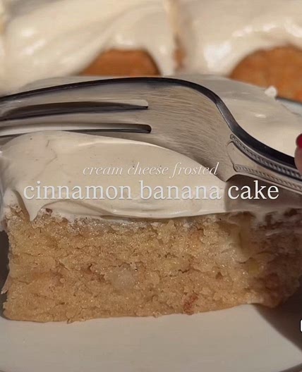 Cream Cheese Frosted Cinnamon Banana Cake