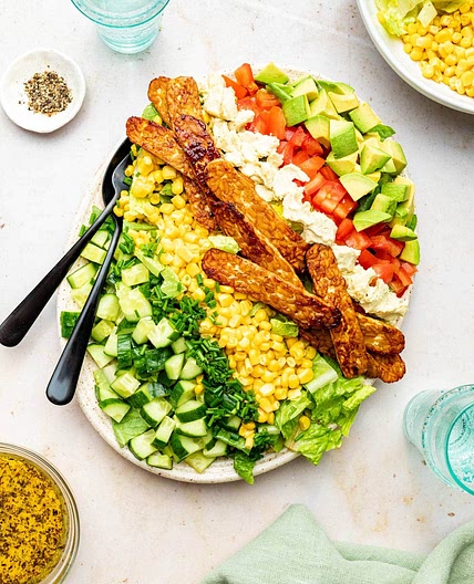 Vegan Cobb Salad with The BEST Dressing