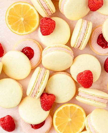 Raspberry Lemon Macarons
