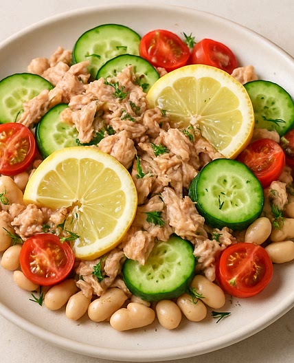 Tuna & White Bean Lemon Dill Salad