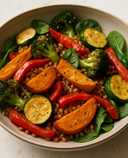 Warm Buckwheat & Roasted Veg Salad