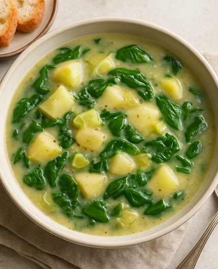 Potato, Leek & Spinach Soup