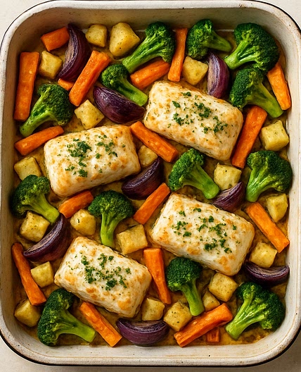 Cod & Winter Veg Traybake