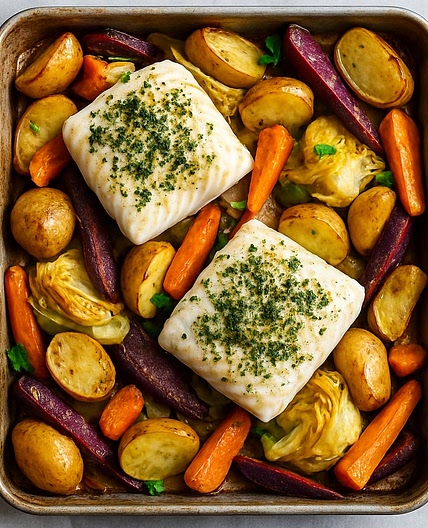 Cod & Winter Veg Traybake
