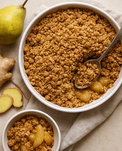 Pear & Ginger Oat Crumble (GF)