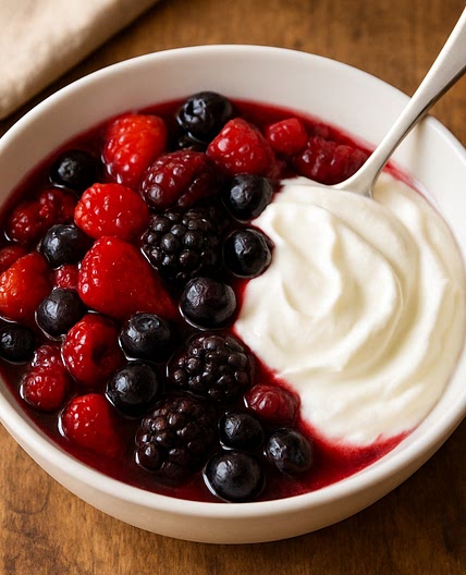 Warm Berries with Greek Yogurt