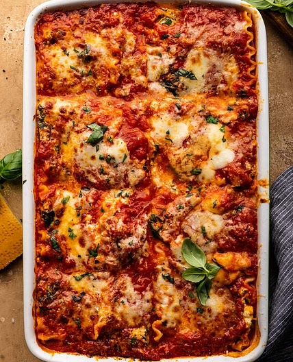 Vegetarische Spinat-Gemüse-Lasagne