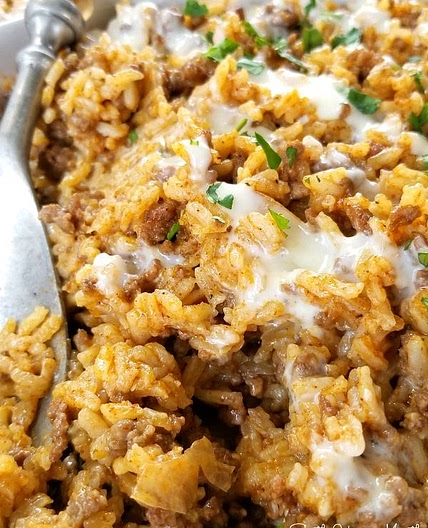 Taco Rice with Queso