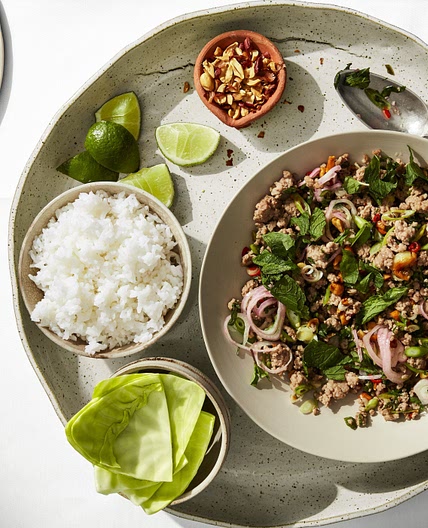 Spicy Larb with Cabbage Cups