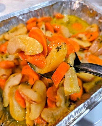 Roasted Dijon Carrots and Apples