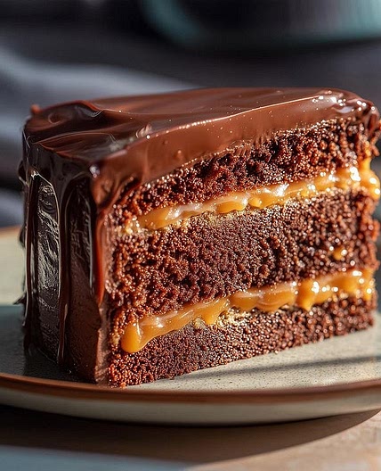 Caramel-Jam filled Chocolate Cake
