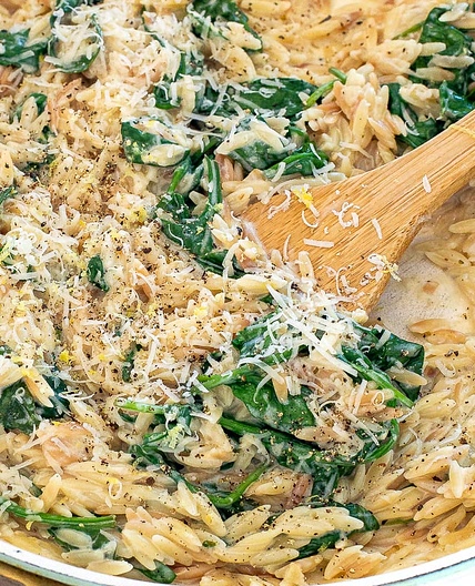Lemon Spinach Orzo
