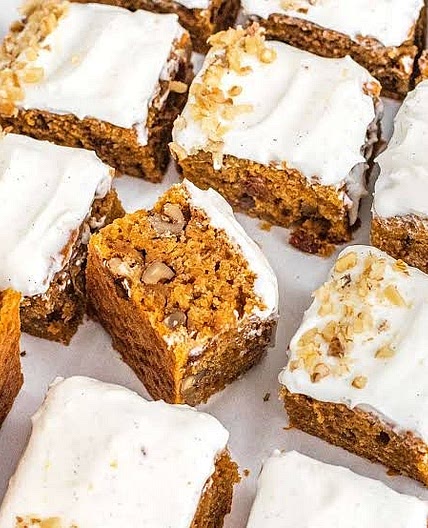 Walnut carrot cake with cream cheese frosting