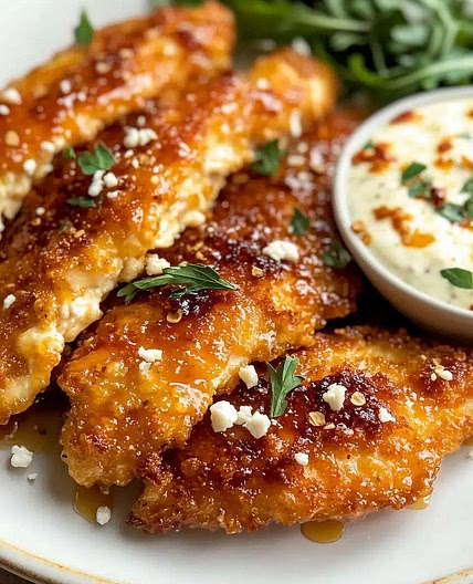 Crispy Hot Honey Feta Chicken