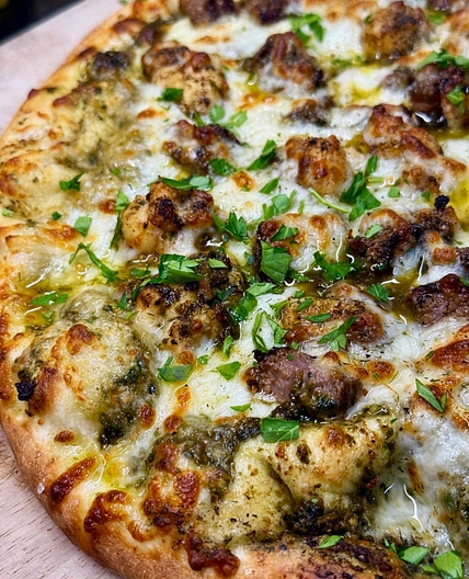 Steak and Lobster Outdoor Pizza