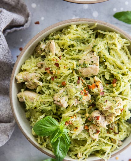 Chicken Pesto Spaghetti Squash
