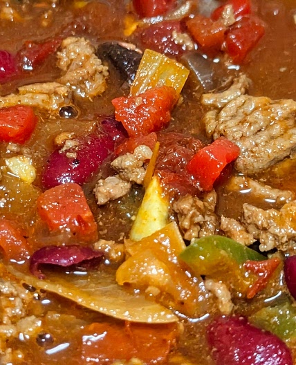 Tangy Dark Beef Chili