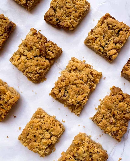 Eggless Apple Walnut Crumb Cake