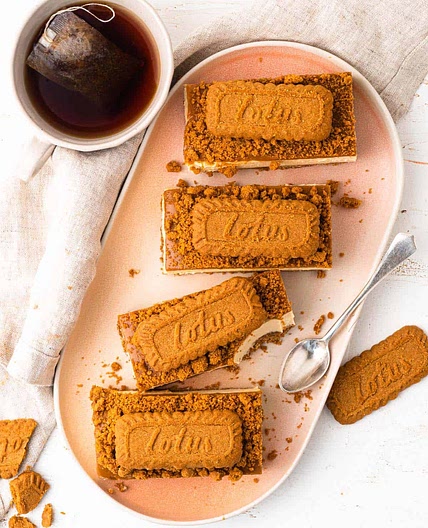 No-Bake Biscoff Cheesecake Bars - Catherine Zhang