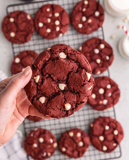 Red Velvet Cake Mix Cookies
