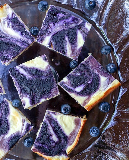 Easy Keto Blueberry Cheesecake Bars - Low Carb
