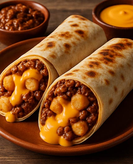 Chilli Cheese Tot Burritos